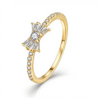 Bijoux fins Moissanite anneaux 925 en argent Sterling en vrac bagues pour filles papillon forme étanche à la main femmes bijoux