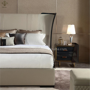 Juego de Muebles de Dormitorio Modernos de Lujo, Cama King Size, Cama de Cuero Estilo <span class=keywords><strong>Mexicano</strong></span>, Australiano y de Oriente Medio con Cojín Suave - Product Image 2