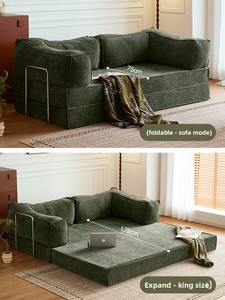 Divano Letto Convertibile Pieghevole a <span class=keywords><strong>Due</strong></span> Posti per Soggiorno, Grande, Moderno, con Rivestimento in Velluto Ciniglia, Vendita all'Ingrosso - Product Image 6