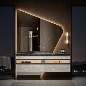 Mueble de Baño de Estilo Minimalista Clásico con Lavabo Individual y Espejo Inteligente para Baños Minimalistas - Product Image 1