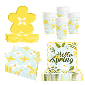 Platos de Papel para Fiesta DAMAI, Platos Desechables con Diseño Floral para Fiestas de Niñas, Bodas, Despedidas de Soltera, Fiestas de Té, Suministros para 8 Personas - Product Image 3