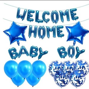 Ensemble de ballons 'Bienvenue à <span class=keywords><strong>la</strong></span> <span class=keywords><strong>maison</strong></span>' <span class=keywords><strong>pour</strong></span> bébé garçon, ballons en aluminium bleus avec lettres et étoiles, ballons en latex à confettis, décorations <span class=keywords><strong>pour</strong></span> fête de naissance ou de baby shower - Product Image 6