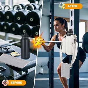 Sac <span class=keywords><strong>de</strong></span> sport magnétique en néoprène avec logo personnalisé, porte-bouteille d'eau avec sangle, <span class=keywords><strong>poche</strong></span> transparente pour téléphone à écran tactile, pour le sport et la remise en forme - Product Image 4