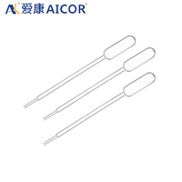 Pipette Pasteur Micro graduée stérile jetable en plastique médical de 0,5 ml, 1 ml, 2 ml, 3 ml, 5 ml, 10 ml