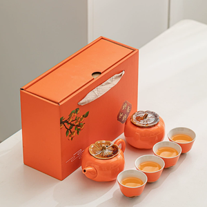 Juego de Té <span class=keywords><strong>Chino</strong></span> Vintage Premium para Ceremonia del Té Gongfu, Porcelana Ecológica, Tetera Portátil de 200 ml, Tazas con Logotipo Personalizado, Relajante para la Oficina - Product Image 5