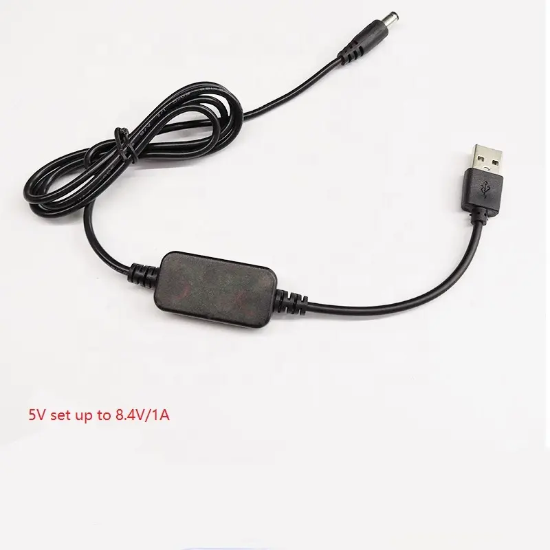 50cm siyah USB 5v DC 9v dönüştürücü kablosu led göstergesi ile