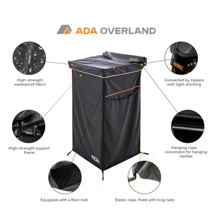 آدا أوفرلاند جودة عالية محمولة مقاومة للماء خاصة مريحة محمولة على الطرق الوعرة خيمة استحمام جانبية للسيارة مع حصيرة أرضية - Product Image 3