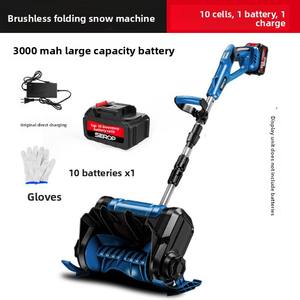 เครื่องกวาดหิมะไฟฟ้าแบบพกพา 21V 3000mA แบตเตอรี่ความจุสูง พร้อมแปรงกำจัดหิมะแบบพับได้สองทบ - Product Image 2