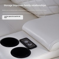 Maßgefertigtes Großes Familien-Ecksofa aus Modernem Rindsleder mit Elektrischer Liegefunktion und Fernbedienung, Holzrahmen für Wohnzimmer-Kombinationen
