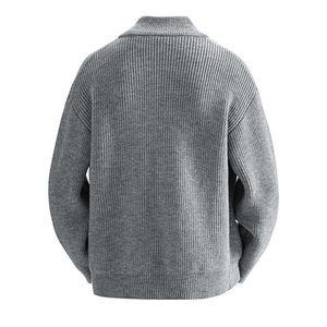 Vente en gros <span class=keywords><strong>de</strong></span> pulls à fermeture éclair <span class=keywords><strong>de</strong></span> <span class=keywords><strong>marque</strong></span>, couleur unie, tricot pour hommes, vente chaude, veste ample d'hiver - Product Image 3