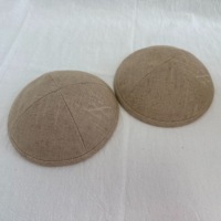 YARMULK Kippah de Lino Natural al por Mayor, Liso, de 4 Paneles, Kippot Judío, Yarmulke, Kippa, Gorro de Sinagoga, Gorro Judío