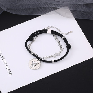 Handmade Woven Paper Airplane Couple Bracelet Tibetan Silver Unisex Gift Jewelry SS 010 - Product Image 4