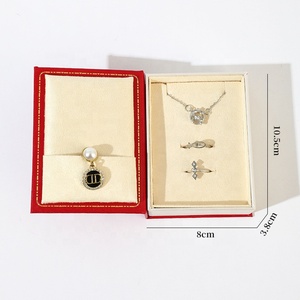 Boîte à <span class=keywords><strong>bijoux</strong></span> en carton personnalisée avec rangement magnétique, boîte à anneaux en cuir de velours <span class=keywords><strong>pour</strong></span> mariage, emballage cadeau <span class=keywords><strong>pour</strong></span> collier et bracelet - Product Image 6