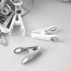 Single-Tier Plastic <strong>Hanger</strong> 8-<strong>Clip</strong> Design Convenient Living Room Clothing Organizer for Daily Necessities Includes Clothes Socks - Product Image 1