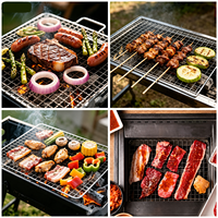 Grille de barbecue de 12,5 à 32 cm pouvant être utilisée pour les plateaux en aluminium, barbecue extérieur au charbon de bois