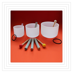 7pcs של סט C-D-E-F-G-A-B יוגה מדיטציה קול ריפוי לבן חלבית שירה קערת צ 'אקרה קוורץ קריסטל קערת שירה סט - Product Image 3