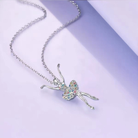 Nouveau Collier Enfant Fille Danseuse de Ballet 2025 – Vente en Gros, Pas Cher, Tendance, Dessin Animé, Cadeau Créatif, Chaîne de Cou
