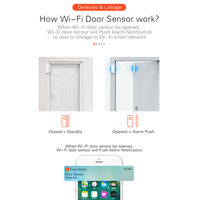 Sensor de Puerta/Ventana Inteligente TY-DWC-1 Tuya WIFI 2.4GHz, Compatible con Alexa/Google Home, Detección de Contacto Magnético Abierto, Funciona con Tuya/Smart