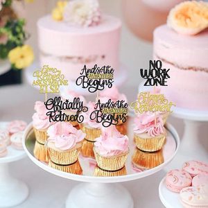 ที่เสียบตกแต่งคัพเค้ก 30 ชิ้น ลาย Happy Retirement สำหรับคนเกษียณอย่างเป็นทางการ ไม่ทำงานอีกต่อไป ของตกแต่งเค้กสีดำทอง อุปกรณ์จัดปาร์ตี้ - Product Image 2