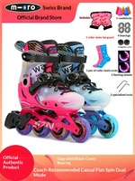 Patins à roulettes de type chaise à bascule Micro M-CRO pour enfants et débutants, unisexe, patins en ligne réglables sur piste plate S7N