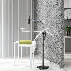 Soporte de Teléfono Móvil de Aleación de Aluminio para Estudio, Altura Ajustable, Brazo Doble Flexible, Clip de Fijación, Base con Ruedas para Teléfonos de 3 a 7 Pulgadas - Product Image 3