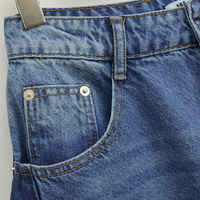 Jean large en denim délavé vintage taille mi-haute bicolore pour femme Channel Trendy 2026