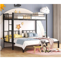Cadre de lit mezzanine au design moderne et peu encombrant Lits superposés en métal pour enfants avec escalier pour trois personnes