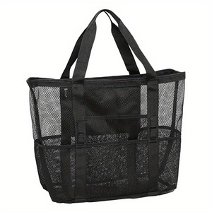 Hot bán cá tính mùa hè biểu tượng tùy chỉnh lớn trống công suất lớn lưới <span class=keywords><strong>Tote</strong></span> Túi bãi biển với túi - Product Image 1