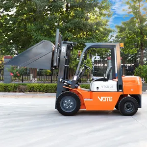 Chinese supplier VOTE optional engine white solid tire forklift trucks 3 ton 5 ton 7ton diesel forklifts in warehouse or dock