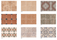 Vente chaude Carreaux de métro vintage en porcelaine mate antidérapants à motif rustique pour villa hôtel salle de bain cuisine