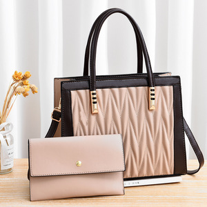 Conjunto de dos bolsos para mujer, bolso informal plisado tipo nido, bolso de hombro cruzado de gran capacidad - Product Image 1