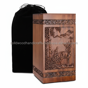 Urnes funéraires décoratives en bois de conception unique pour adultes Urnes funéraires Urnes funéraires taille personnalisée Fournitures funéraires - Product Image 1