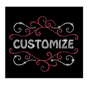 Personalizza il tuo nome o la parola strass con trasferimento di strass personalizzato Applique modello di strass - Product Image 1