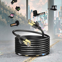Kabel Ethernet SFTP Cat6 Cat6A Cat7 Cat8 Outdoor Indoor 10M 20M 30M 50M Patch Cord Jaringan LAN Selubung PVC