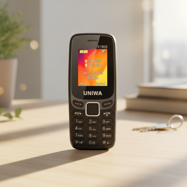 UNIWA E1805 Dual SIM Card Bar Feature Phone with 1.77" TFT Display 5C Battery 0.08MP Camera Supporting Spanish & French