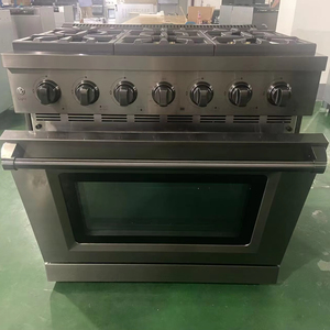 36 Pulgadas 5.5 Cu. (Cuartos de galón) Estufa de Gas de 6 Quemadores con Horno de Convección, Acero Inoxidable Negro PVD Antihuellas para Cocina Doméstica - Product Image 1
