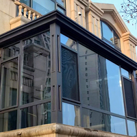 Serre de jardin extérieure en verre écologique, moderne et personnalisée, en alliage d'aluminium 6063-T6, alimentée à l'énergie solaire