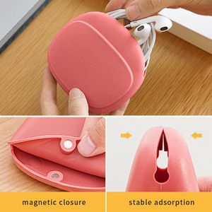 Best Selling Round Silicone Earphone Wire Case Multi-Functional Organizer Pouch for Charger <b>USB</b> Wire <b>Storage</b> Portable Travel - Product Image 4