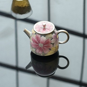 Théière en porcelaine He Fusen, sept couleurs, marguerite, argentée, avec couvercle, boîte cadeau pour servir le thé - Product Image 3