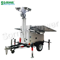 SORNNE Système de sécurité CCTV mobile sur remorque solaire 9M avec caméra 4G et panneau solaire
