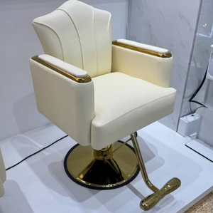 Sillón de Salón Moderno de Lujo, Equipo de Salón de Belleza, Sillón de Barbería con Base Dorada - Product Image 3