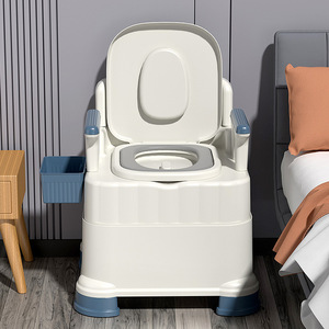 Inodoro portátil de plástico montado en el suelo cuadrado de dos piezas europeo <span class=keywords><strong>barato</strong></span> para uso en el baño de ancianos y mujeres embarazadas - Product Image 4