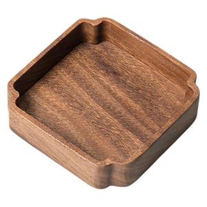 Walnut Wood Square <b>Tray</b> 1 Compartment Unfinished Standing Type For Candy And Nut <b>Storage</b> Living Room Decoration - Product Image 5