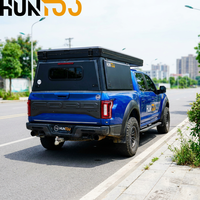 Remolque de Viaje Huntoo con Carcasa de Aluminio 4x4 Todoterreno, Camper Deslizable para Camioneta, Tienda de Campaña Desplegable, Camper para Camioneta
