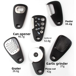 Kit d'outils de préparation culinaire multi-usages 10 en 1, mini et portable : râpe à <span class=keywords><strong>fromage</strong></span>, râpe à ail, éplucheur de fruits, coupe-pizza, ouvre-bouteille - Product Image 5