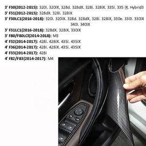 F30 Deurklink Trek Binnenbeschermhoes Zwart Koolstofvezel Autodeurbekleding Voor Bmw <span class=keywords><strong>3</strong></span>-serie 2013-2019 Bmw 320 328 330 335 M3 - Product Image 2