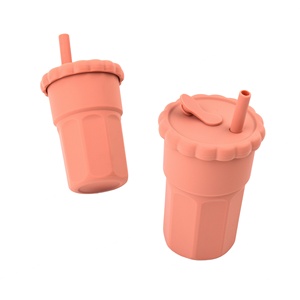 Bouteille d'eau en silicone anti-fuite 500 ml, dernier design, pour parents et enfants, avec paille en silicone – Vente en gros - Product Image 2