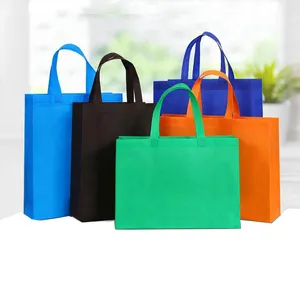 沙特阿拉伯无纺布袋制造商可重复使用的pp平板手提袋杂货购物袋手提袋无纺布手提袋免费送货