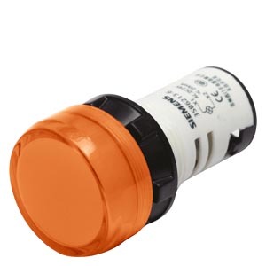 Interruptor de Luz Piloto Montado en Panel, AC DC 24V, IP65 Impermeable, Lámpara Indicadora LED, Luz de Señal de Advertencia Naranja - Product Image 1