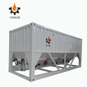 Wadah Silo Q235 Baja 20ft Ukuran Wadah 30 Ton 50T Penyimpanan Mobile Semen Silo